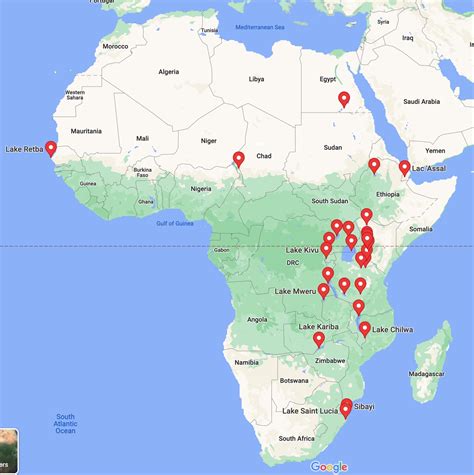 Africa Lakes Map | Mappr