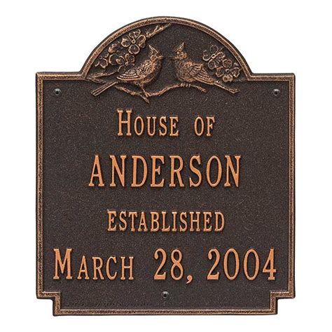 Date Established Personalized Aluminum House Plaque - Oil Rubbed Bronze