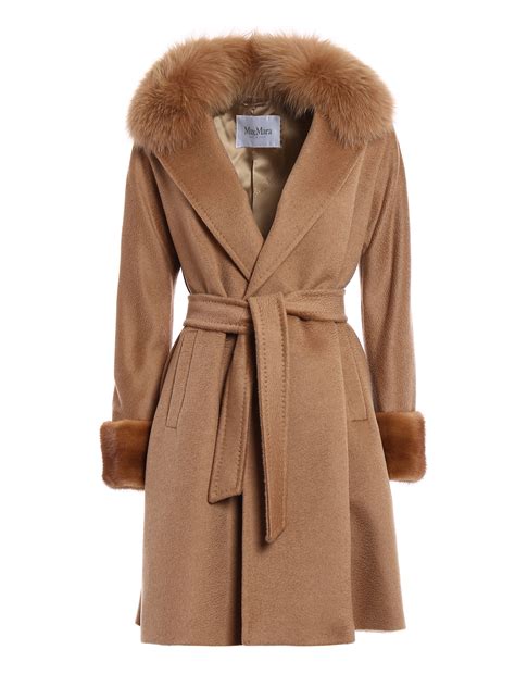 Knee length coats Max Mara - Nemi fur trimmed camel coat - 1086127301