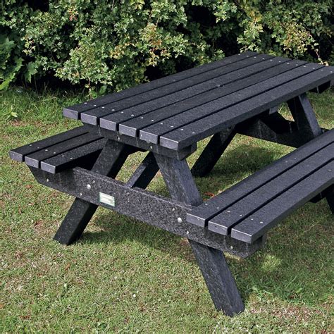 Heavy Duty Picnic Table Bench 1500mm Weatherproof Recycled Plastic Black