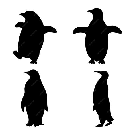 Premium Vector | Penguin silhouette vector illustration