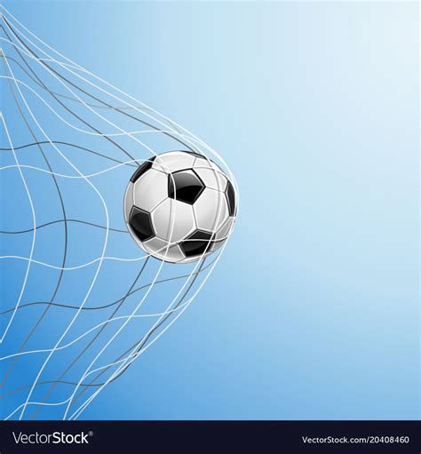 Soccer ball in goal Royalty Free Vector Image - VectorStock