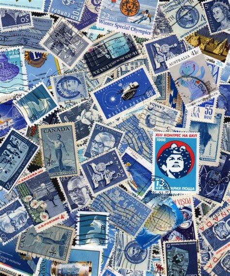 Blue stamps, Blue Postage stamps, Bluish Stamps, Shades of Blue, Off ...