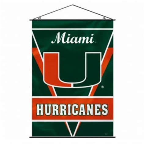 Fremont Die Consumer Products F54738 Sports Wall Banner - Miami Hurricanes- 28 x 40, 1 - King ...