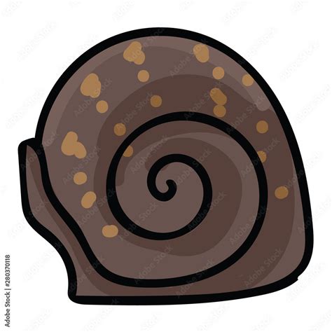 Cute snail shell cartoon vector illustration motif set. Hand drawn isolated helix elements ...