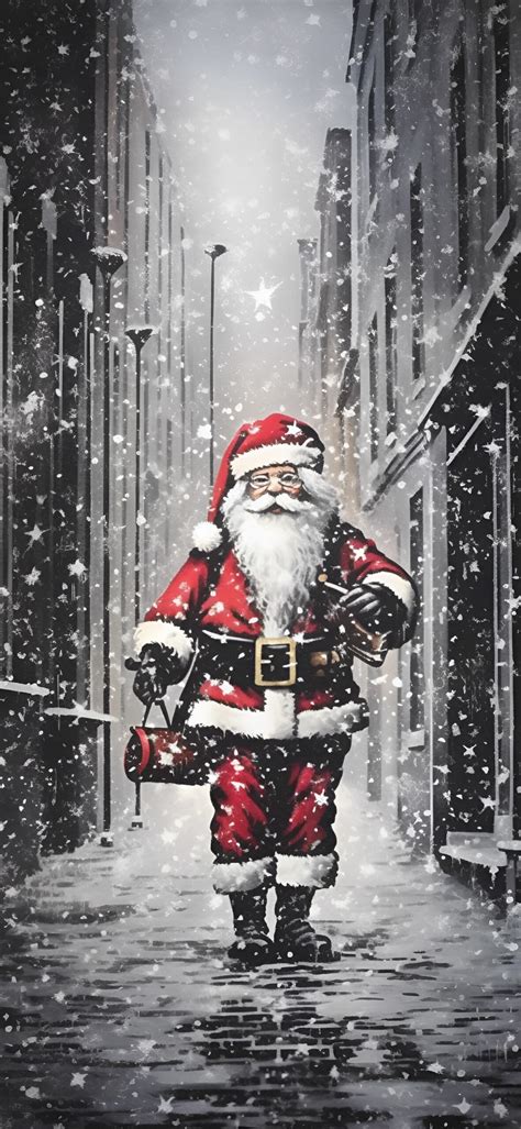 Christmas Santa in Snowy City Wallpapers - Christmas Wallpapers