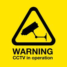 CCTV Camera And Warning Sign Free Stock Photo - Public Domain Pictures