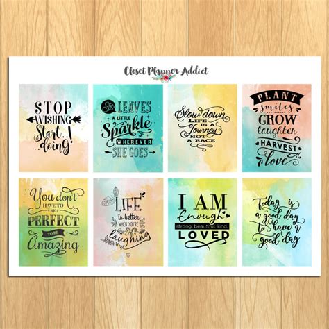 Motivational Quotes Planner Stickers Inspirational Quotes Stickers ...