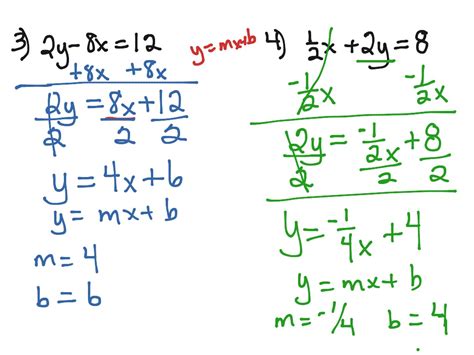 ShowMe - solving for y in y = mx b