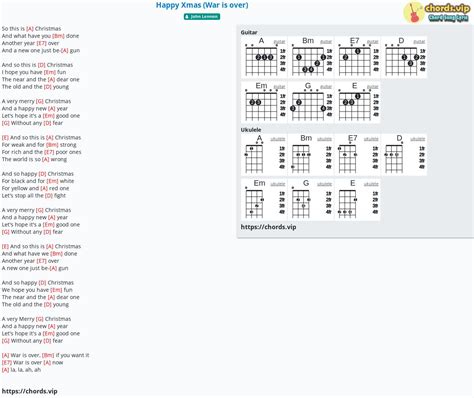Chord: Happy Xmas (War is over) - tab, song lyric, sheet, guitar ...