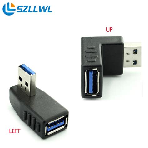 USB3.0 male to female right angle 90 degrees USB male revolution elbow ...