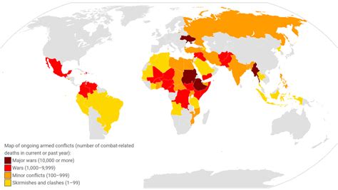 Map of ongoing armed conflicts in the world in 2023 [Wikipedia] : r/MapPorn