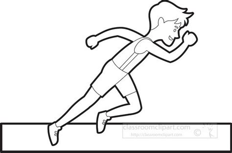 Sports Outline Clipart-boy competing in a sprint race outline clip art