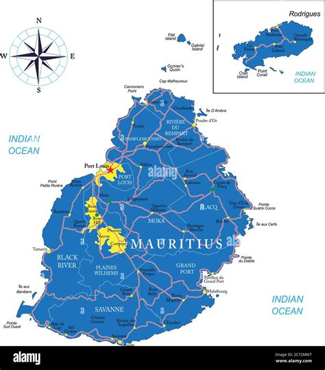 Map of mauritius hi-res stock photography and images - Alamy