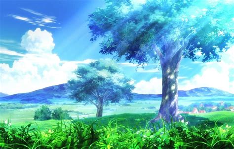 Anime Grass Background