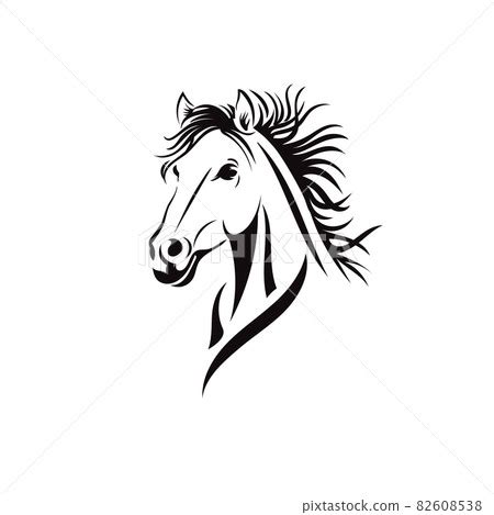 Simple sign horse head sport logo vector - Stock Illustration [82608538 ...