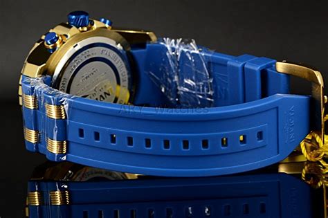 New Invicta Mens Pro Diver Ocean Blue/Gold Chronograph Blue Silicone ...