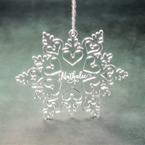 PERSONALIZED ACRYLIC SNOWFLAKE Ornaments // Custom Name - Etsy