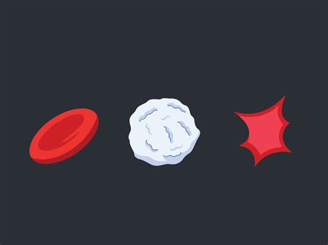 Sets of blood cells with flat vector illustration isolated on dark ...