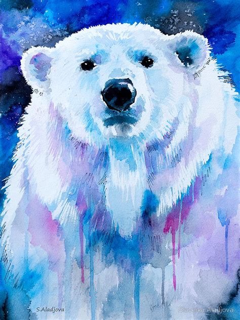 Polar bear by Slaveika Aladjova | Bear watercolor, Bear art, Bear paintings