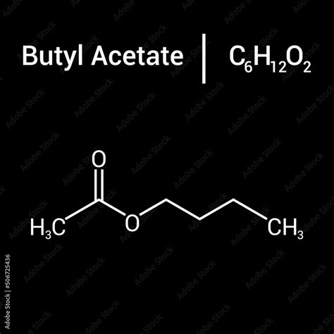 chemical structure of Butyl acetate (C6H12O2) Stock Vector | Adobe Stock