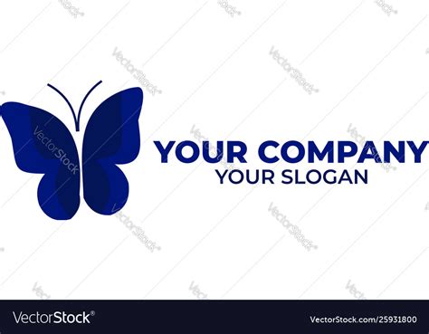 Blue butterfly logo design Royalty Free Vector Image