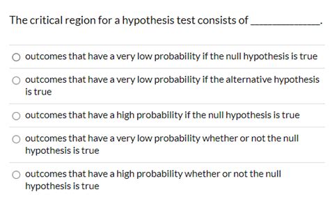 Solved The critical region for a hypothesis test consists of | Chegg.com