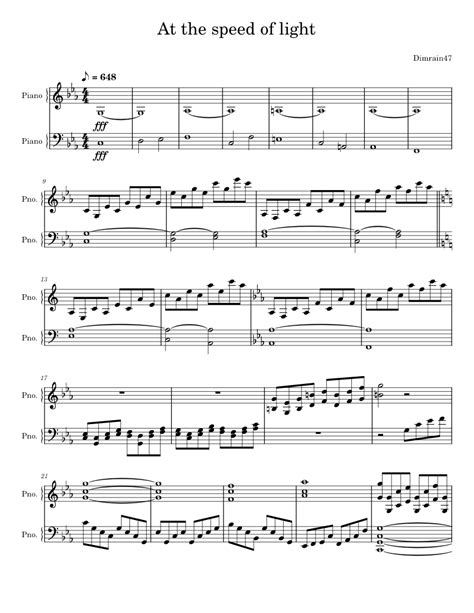 At the Speed of Light Sheet music for Piano (Piano Duo) | Musescore.com