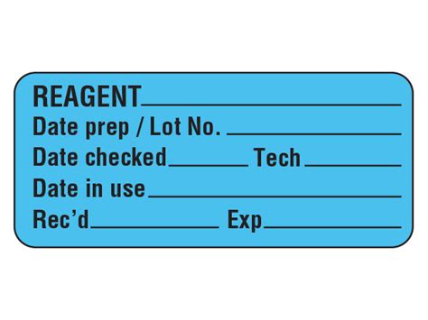 Laboratory Reagent Labels