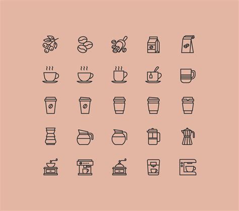 25 Coffee Theme Vector Icons