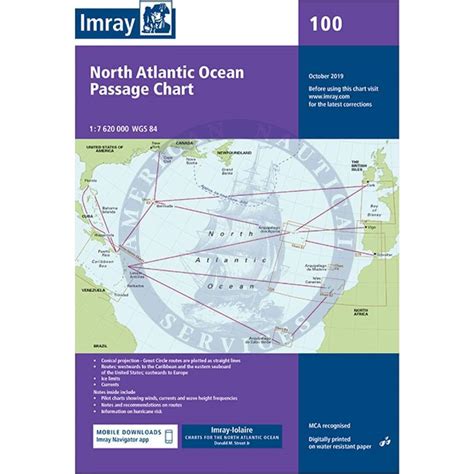 Imray Chart 100: North Atlantic Ocean Passage (North Atlantic Ocean) - Amnautical