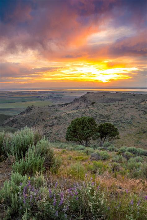 I was lucky to catch a gorgeous sunset over the Snake River Plain in ...