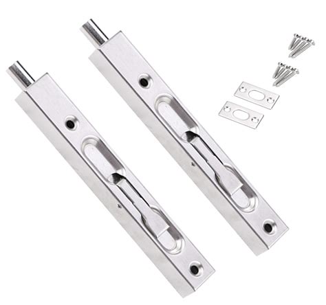 Buy 2pcs Bolt Protector Concealed Sliding Bolt Lock - 8 inch Concealed Safety Door Lock for ...