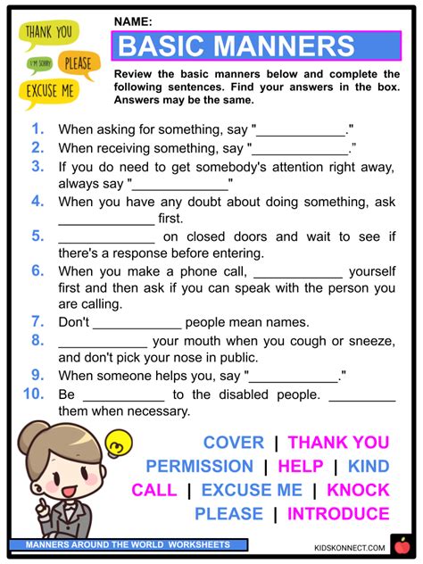 Teaching Table Manners Worksheets | Brokeasshome.com