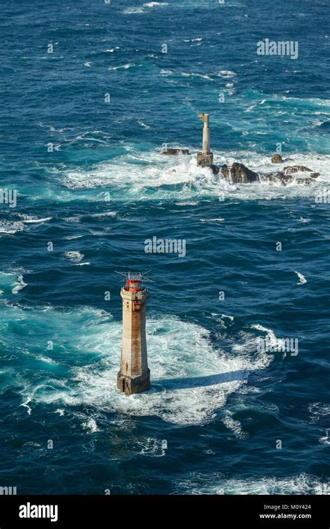 France,Finistere,Ouessant island,Nividic lighthouse (aerial view Stock Photo - Alamy