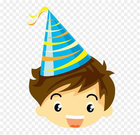 Boy In Birthday Hat - Boy Celebrating Birthday Cartoon Clipart ...