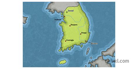 South Korea Cities Illustration