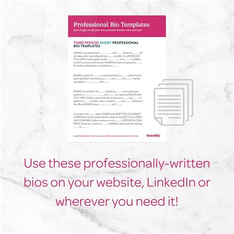 Professional Bio Template, Linkedin Summary Template, Biography, Short ...