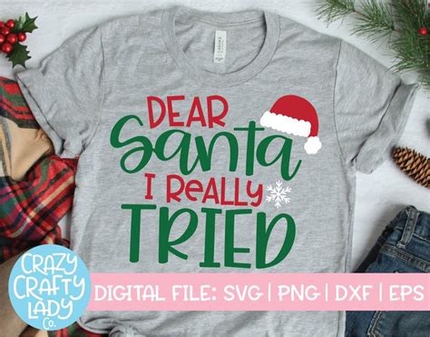 Dear Santa I Really Tried SVG Christmas Cut File Funny Boy - Etsy