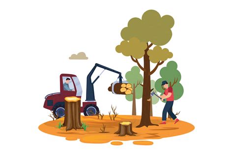 Forest Cutting Illustration concept on white background 17095138 Vector Art at Vecteezy