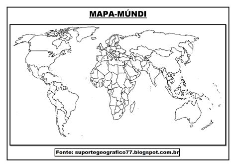 Mapa Mundi Paises Para Colorir - REVOEDUCA