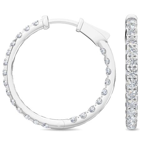 2ct White Gold Lab Grown Diamond Hoop Earrings – Lab Grown Diamonds ...