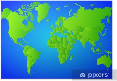 Poster vector world map - PIXERS.UK