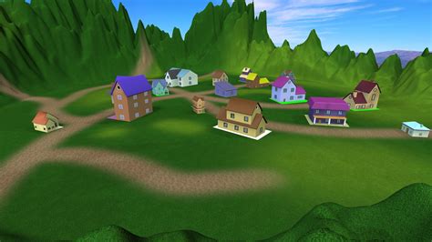 Low poly Mountain Village Environment 3D Model - Free 3D Models Download