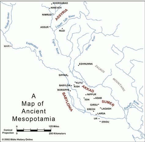 Mesopotamia Map With Rivers