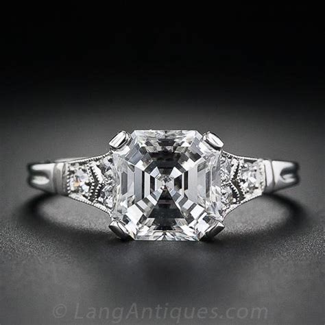 2.09 Carat Asscher Cut Diamond Solitaire Ring