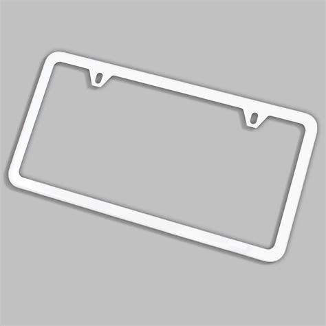 Powder Coated Matte White Stainless Steel License Plate Frame