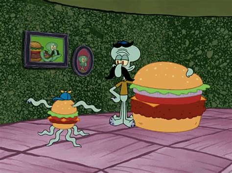 Squidward Eating Krabby Patty