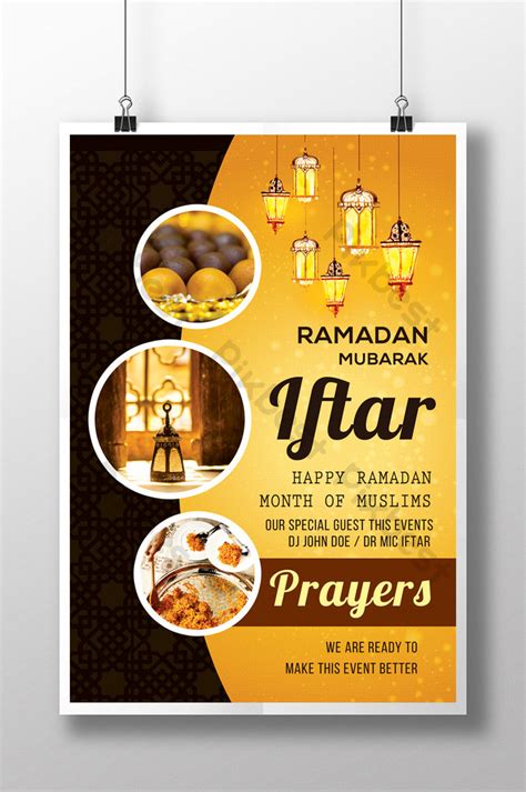 Golden Style Iftar Party Ramadan Invitation Template | PSD Free ...