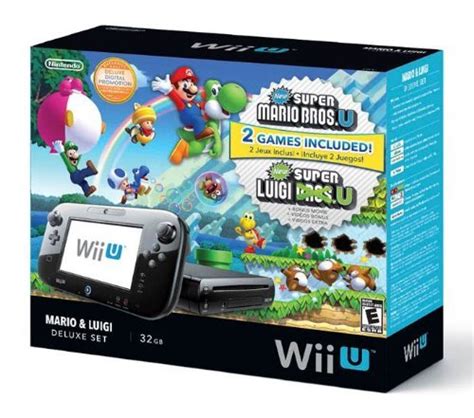 Amazon.com: Nintendo Wii U Deluxe Set: Super Mario Bros U & Luigi U (32 ...